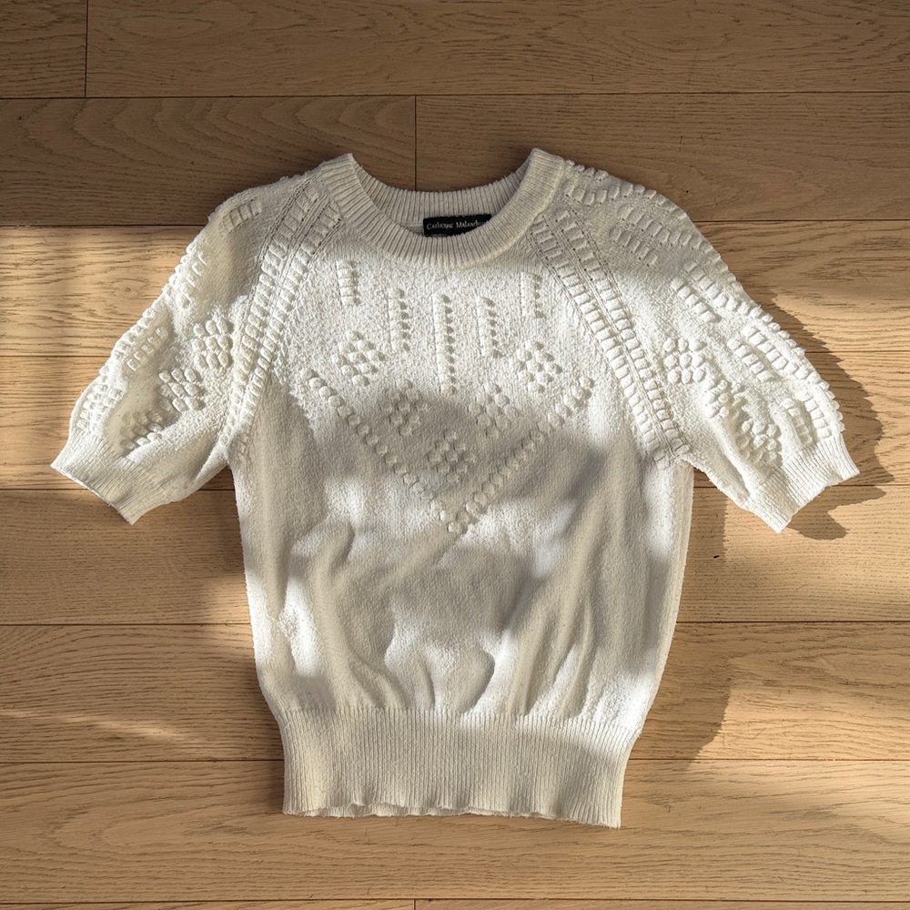 Catherine Malandrino Cream Knit Sweater